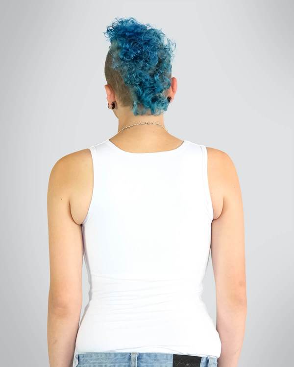 Back view of chest binder tank shirt