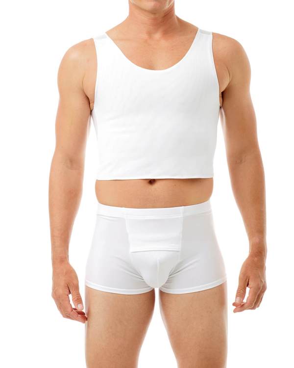 White Chest Binder on Body