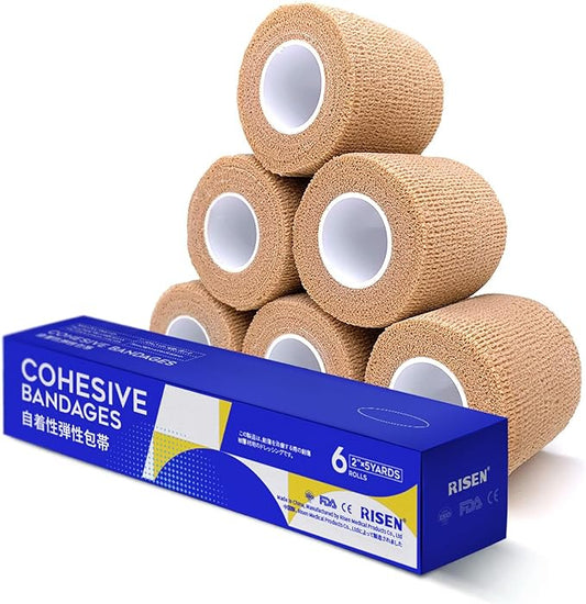 FTM Coban Self-Adhesive Bandage 2” x 5 Yards, 6 Rolls