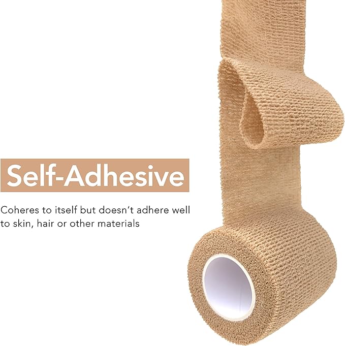 FTM Coban Self-Adhesive Bandage 2” x 5 Yards, 6 Rolls