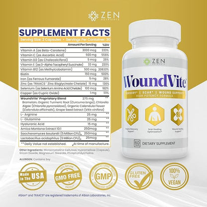 Zen Nutrients WoundVite Pre & Post Surgery Support