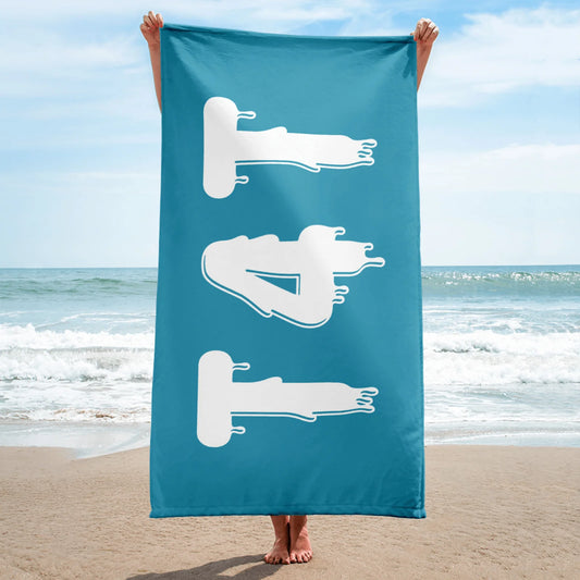 Aqua Blue T4T Beach Towel